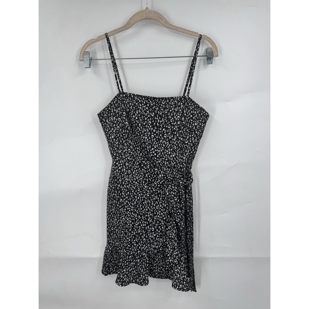 Altar'd State‎ Faux Wrap Mini Ruffle Dress Women XS Black Coquette Milk Maid
